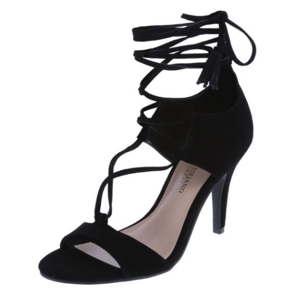 Christian Siriano Black Lace Up Heels